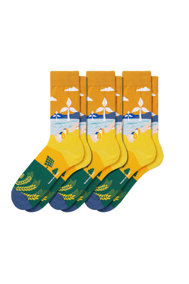 3-Pack Collectible Art Crew Socks – Clean Energy & Climate Action