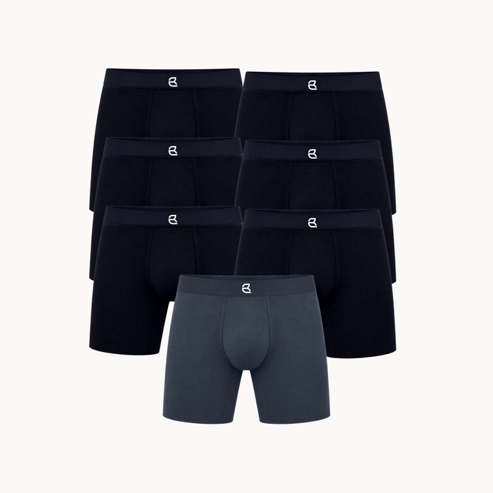 7-Pack Men’s Seamless Anti-Chafe Long Boxer Brief