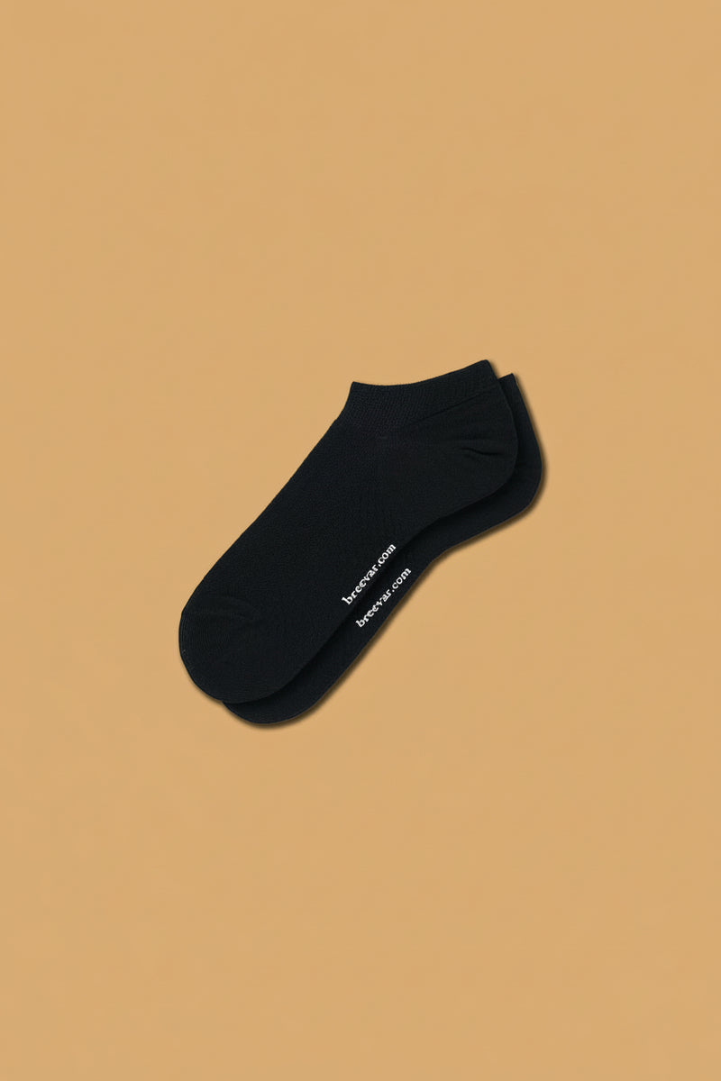 Black low-cut antibacterial massage ankle socks