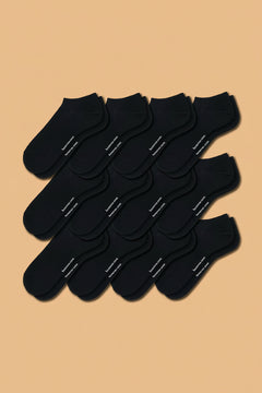 12-pack of black men's antibacterial massage ankle socks