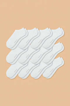 12-pack of white men's antibacterial massage ankle socks