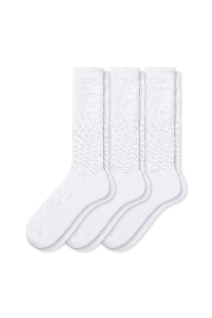 breevar diabetic socks 3 pack white