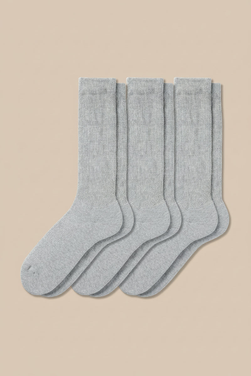 3-Pack of gray men's diabetic non-binding socks