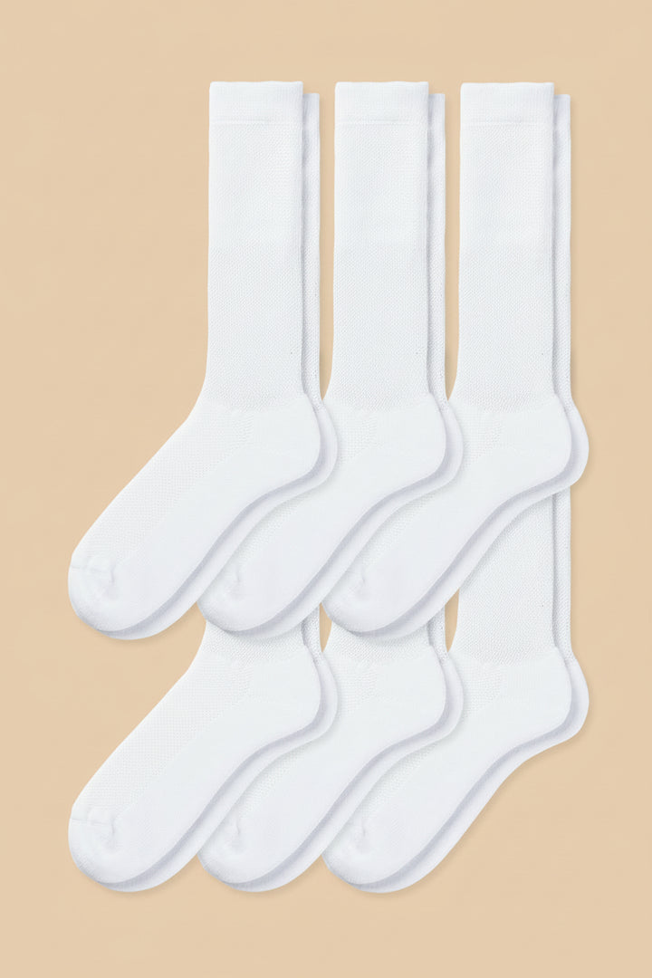 breevar diabetic socks 6 pack white: All-day comfort – relaxed cuff won’t leave marks, even with swollen ankles. Gentle on skin – seamless design prevents irritation, safe for sensitive feet. Comfort that lasts – reinforced heel and toe with cushioned support you can rely on.