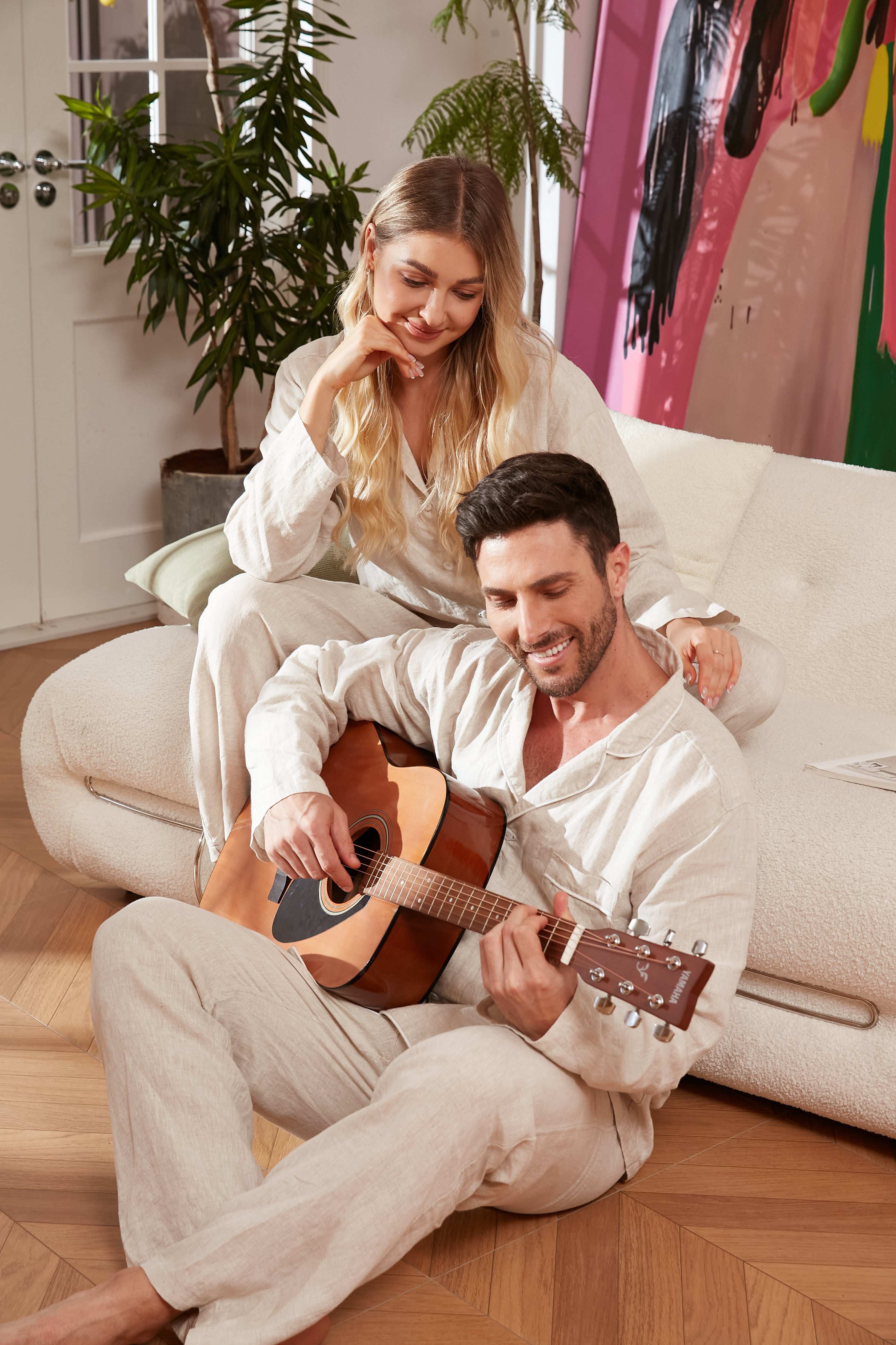 Breevar hemp sleepwear for couple home style