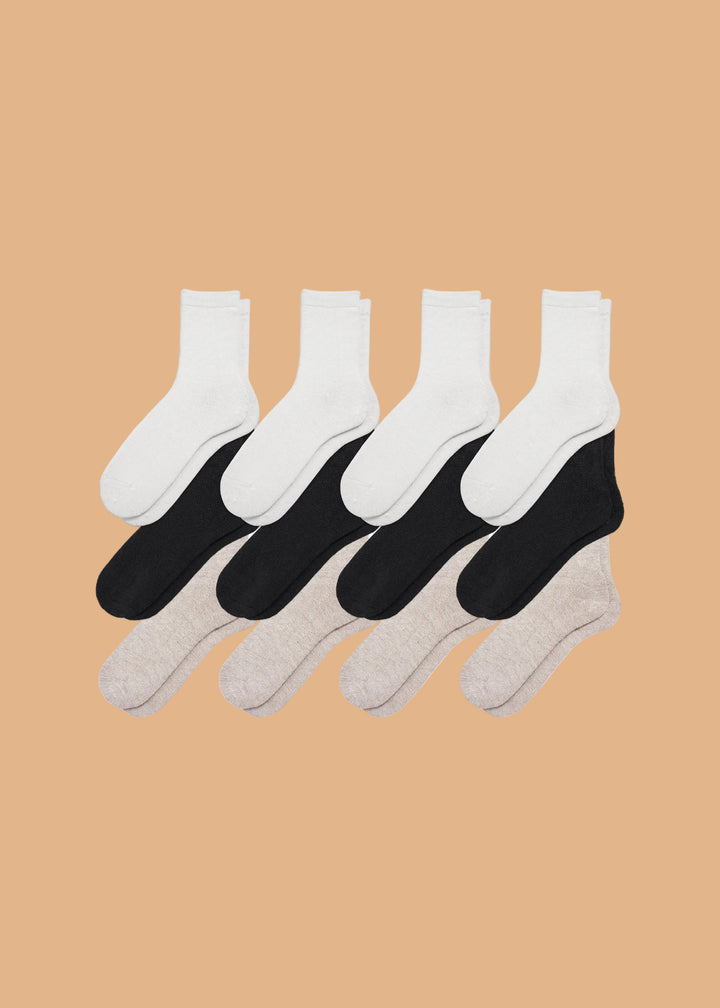 12-Pack Women's Hemp Crew Socks