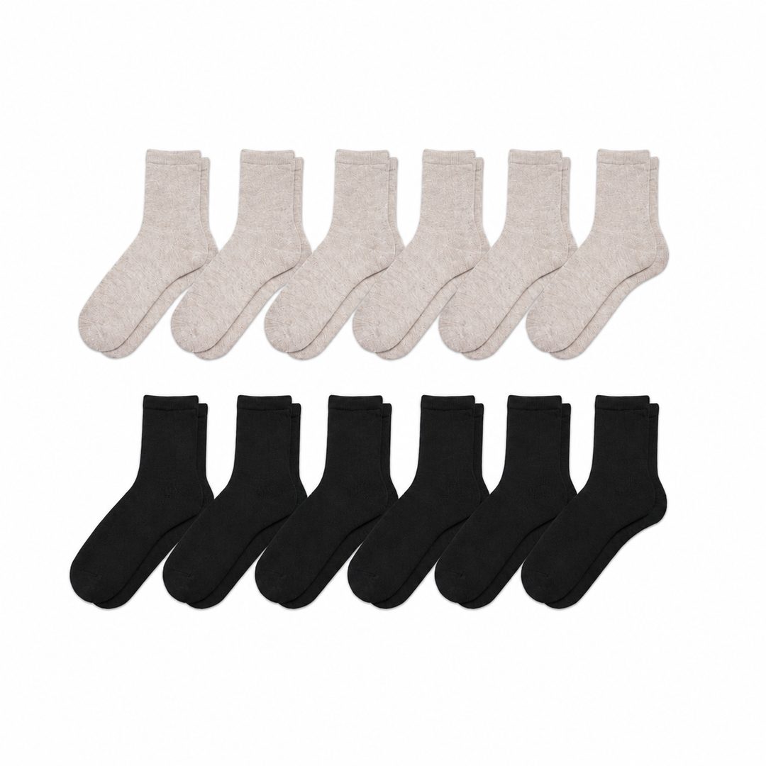 12-Pack Men's Hemp Crew Socks