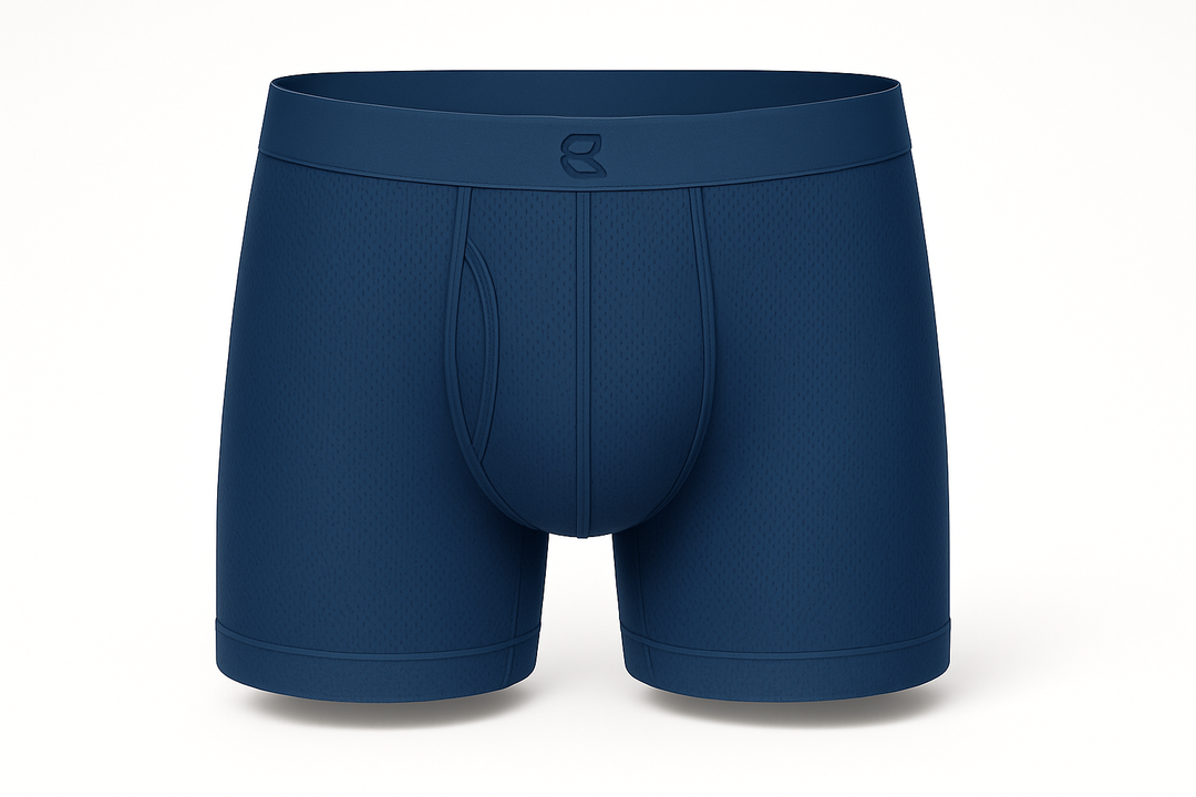 breevar mens mesh all-day boxer brief blue