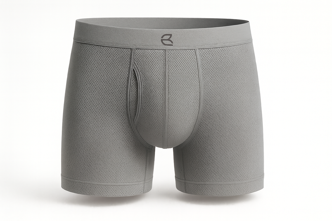 breevar men's mesh all-day boxer brief gray