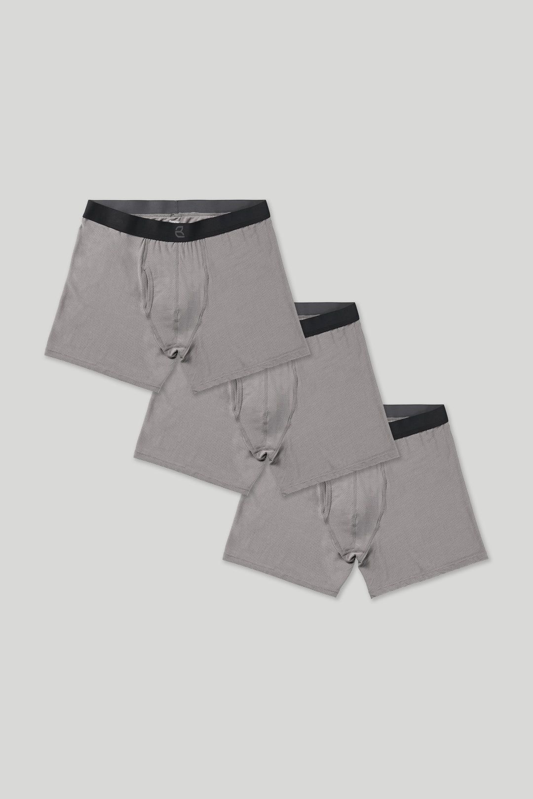 breevar mens mesh all-day boxer brief gray