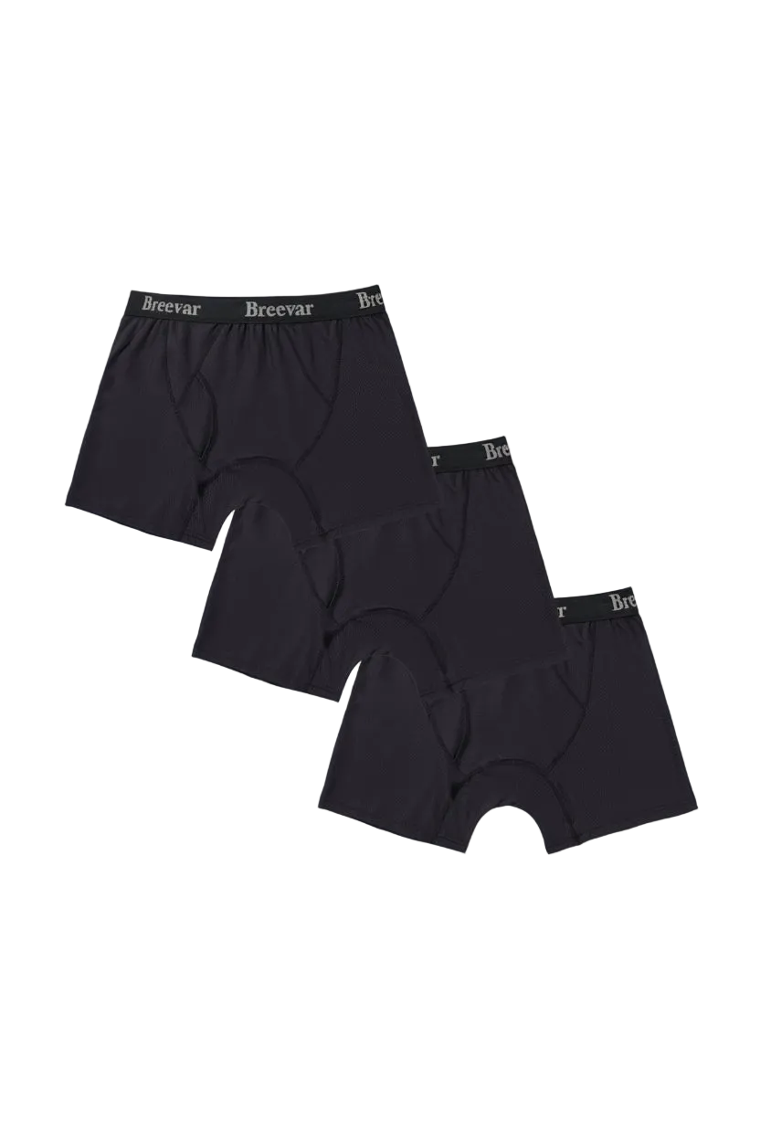 3-Pack Men's Mesh Performance Quick Dry Boxer Briefs