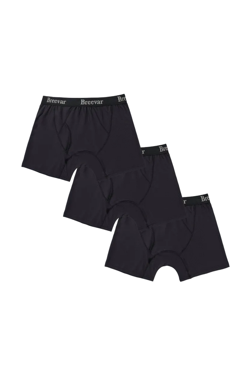 3-pack of black men's mesh performance boxer briefs