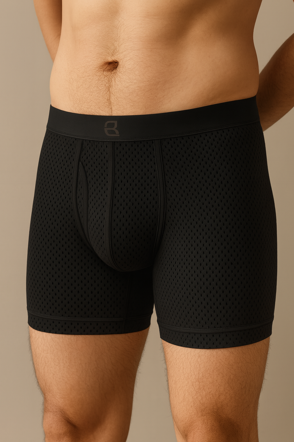 breevar men's mesh performance boxer brief black life style