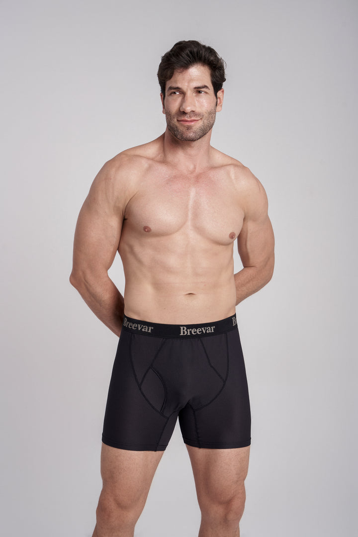 breevar men's mesh performance boxer brief black life style