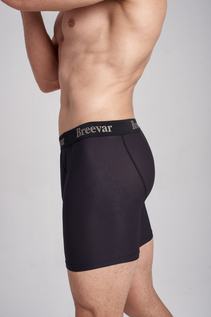 breevar men's mesh performance boxer brief black life style
