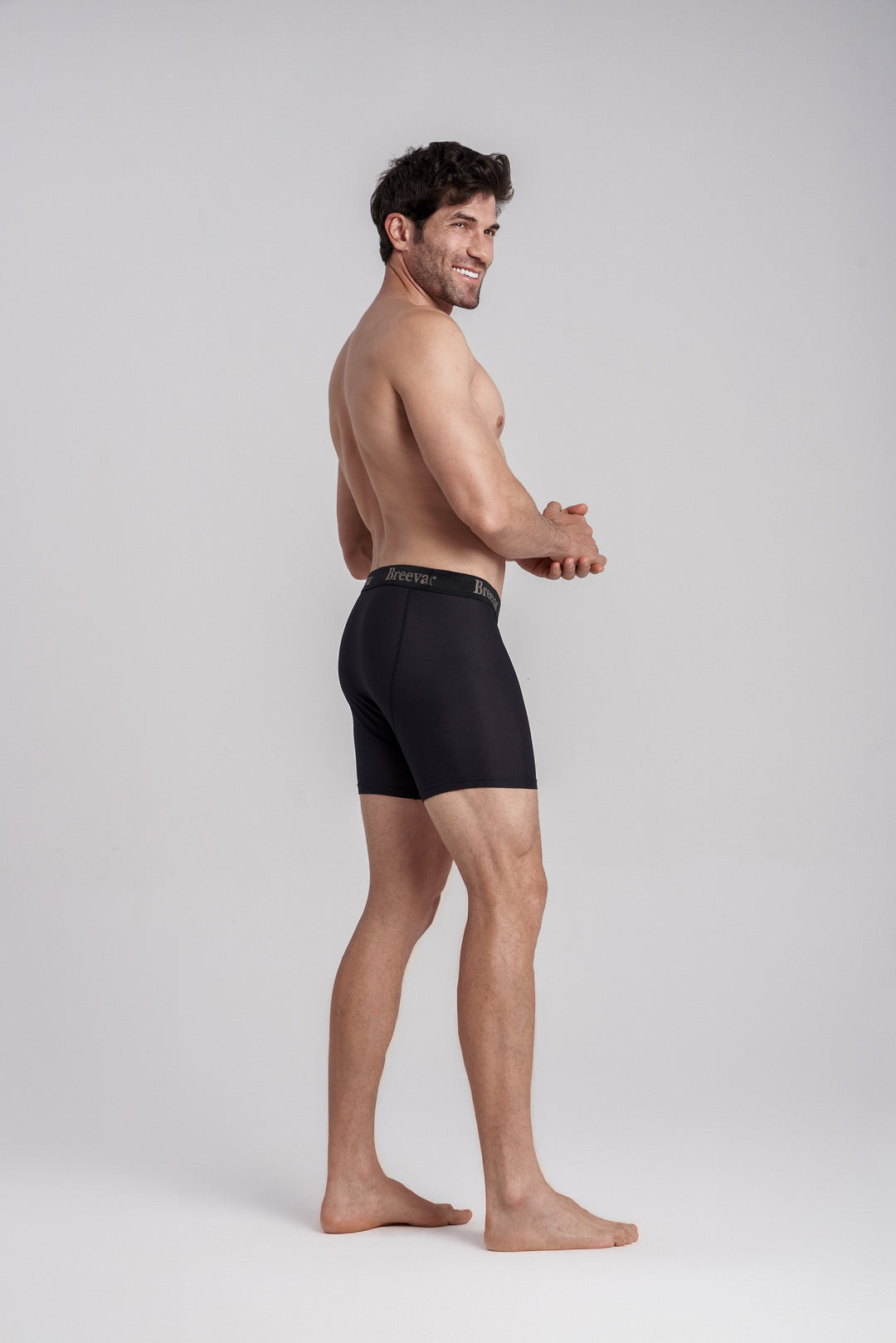 breevar men's mesh performance boxer brief black life style