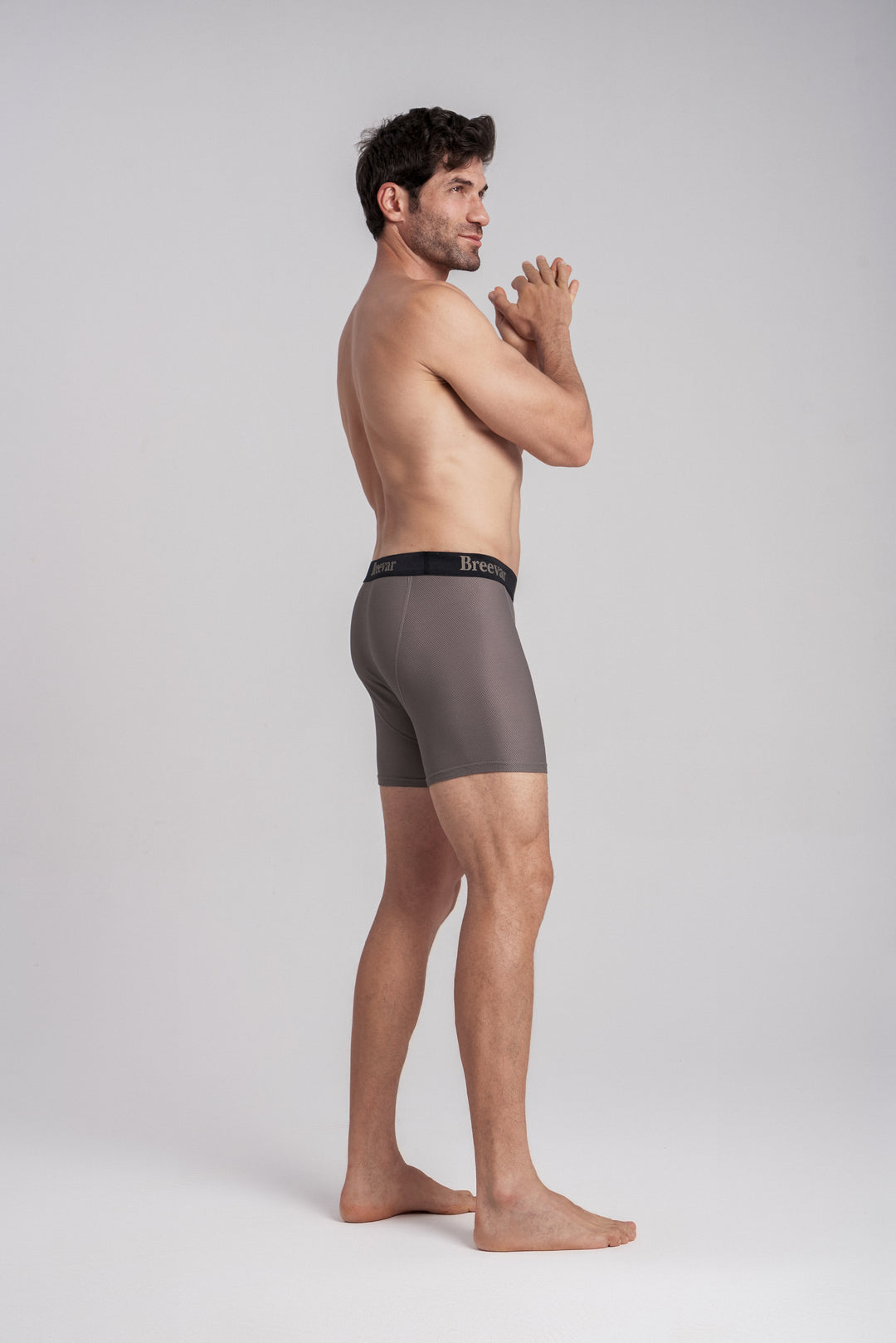 breevar men's mesh performance boxer brief black life style