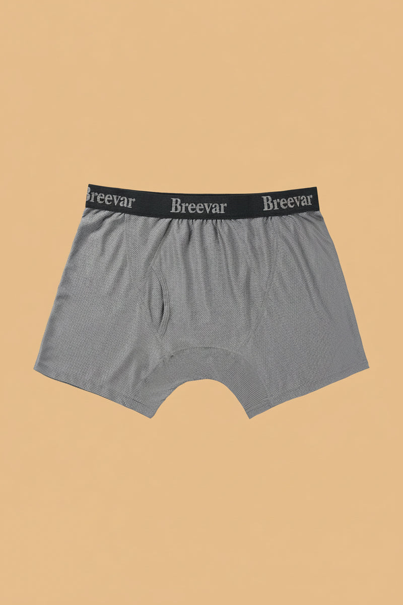 Men's gray mesh performance boxer brief