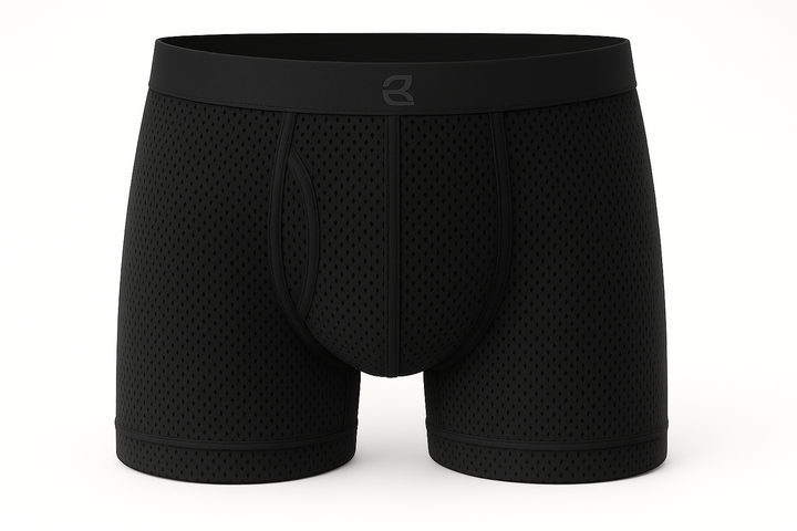 breevar men's mesh performance boxer brief black