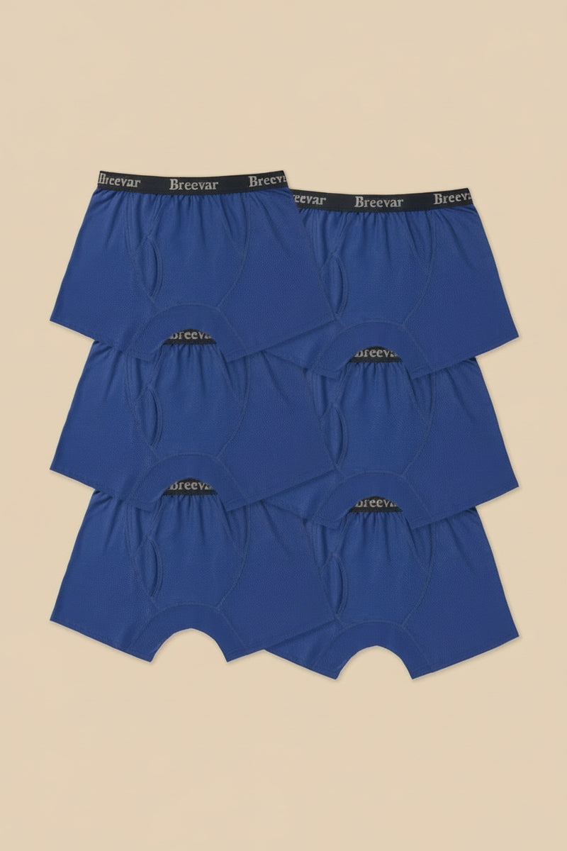 breevar men's mesh performance boxer brief blue 6-pack