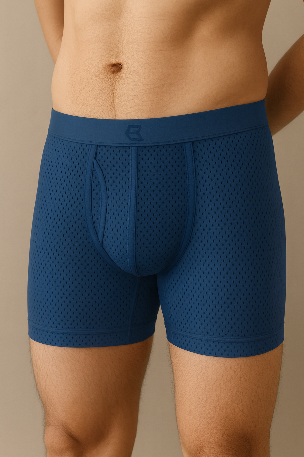 breevar men's mesh performance boxer brief blue life style