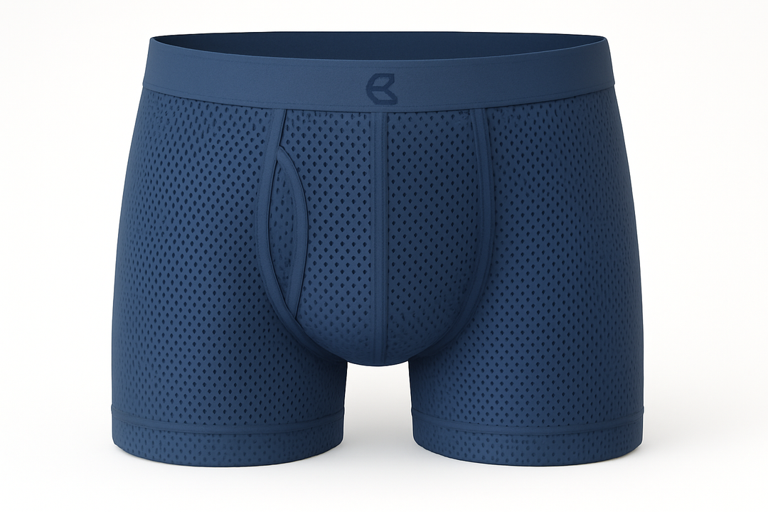 breevar men's mesh performance boxer brief blue