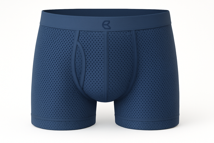 breevar men's mesh performance boxer brief blue