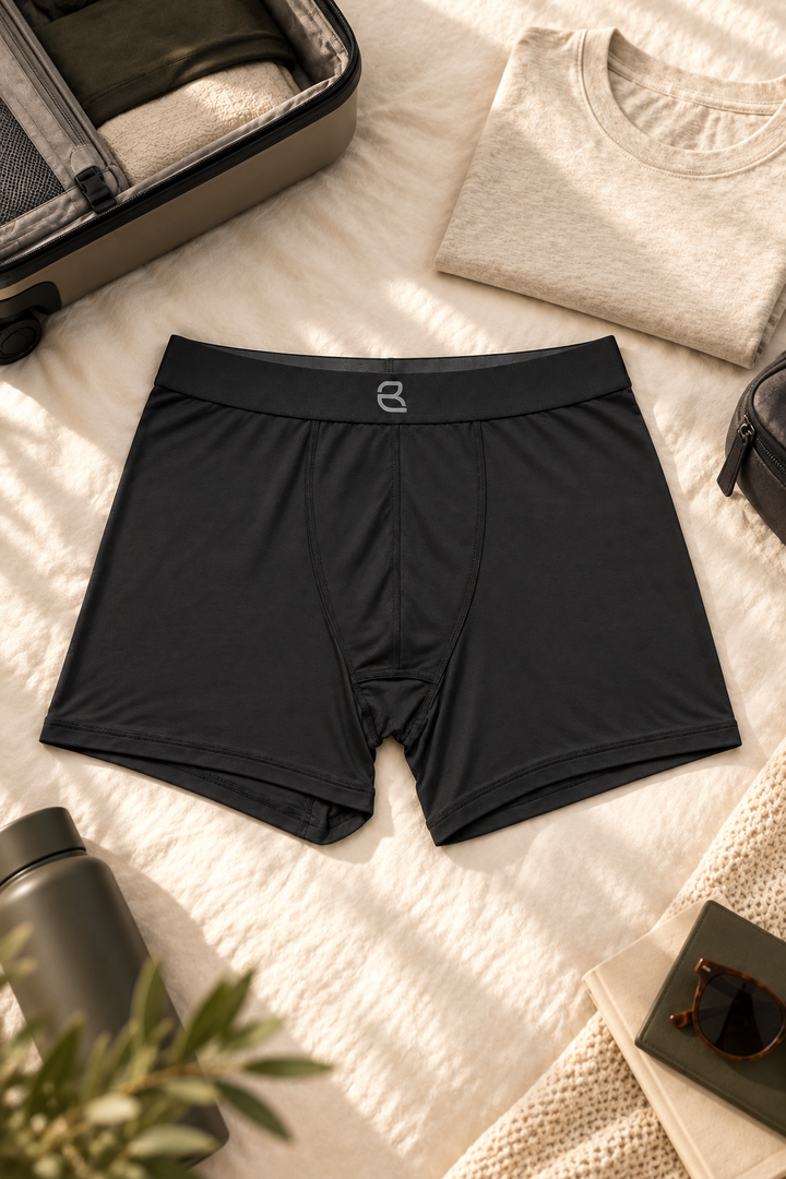 Breevar men's modal boxer briefs in Black – ultra-soft, breathable modal underwear