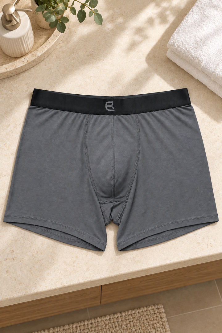 Breevar men's modal boxer briefs in Dark Gray – soft 60s fine-yarn modal underwear
