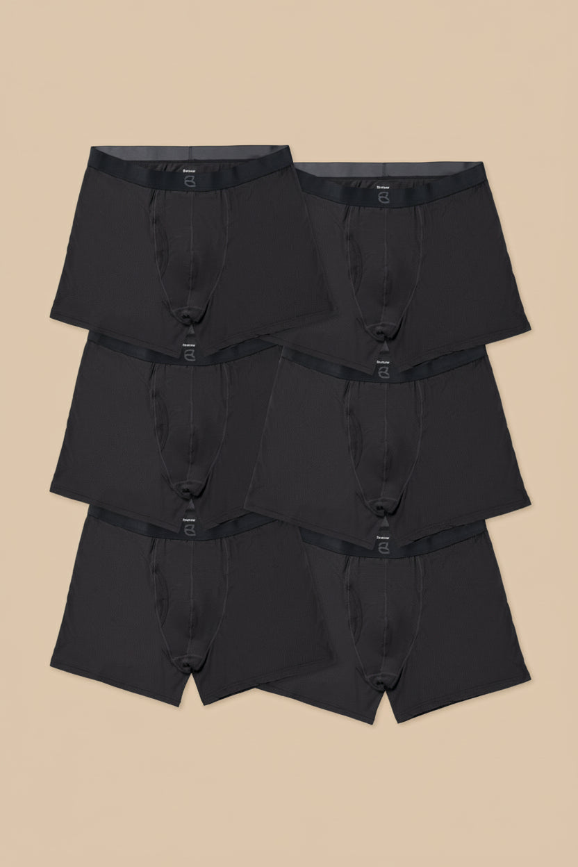 breevar mesh modal all day boxer brief black 6-pack