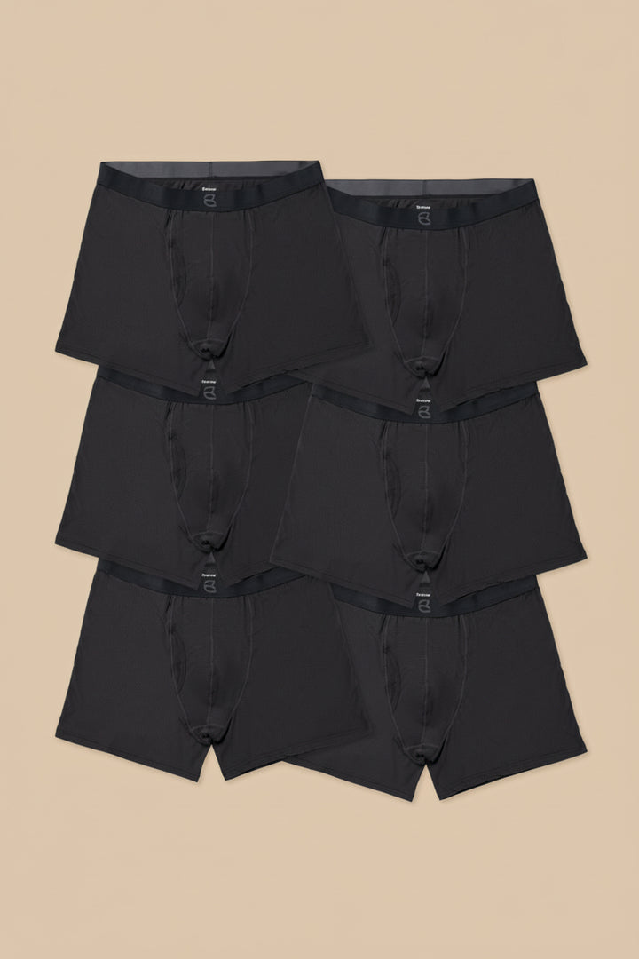 breevar mesh modal all day boxer brief black 6-pack