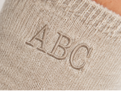 breevar monogram text personalization socks