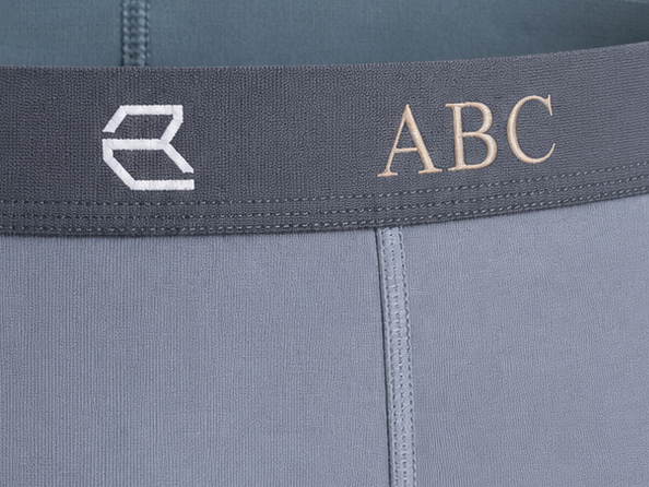 breevar monogram text personalization underwear