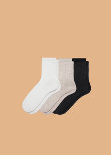 breevar men's crew socks 3 pack white, black and natural
