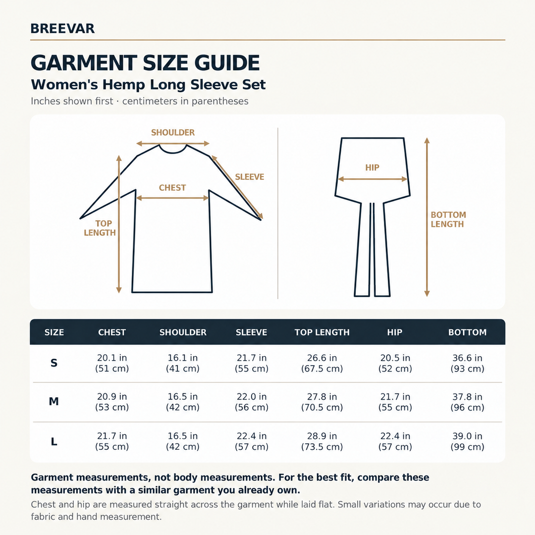 Women's Long-Sleeve Hemp Sleepwear